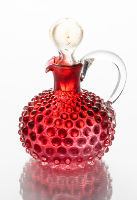 Cranberry Glass Cruet (Hobnail)