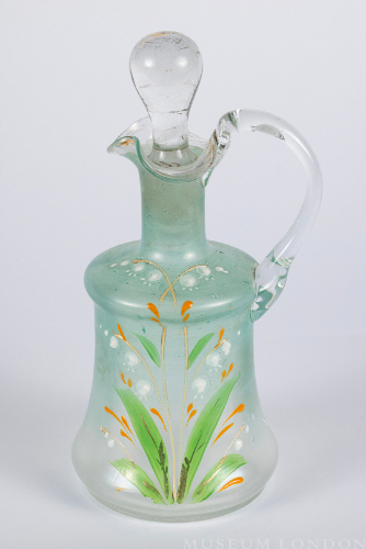 Glass Cruet Painted with Enamel
