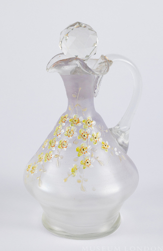 Glass Cruet Painted with Enamel