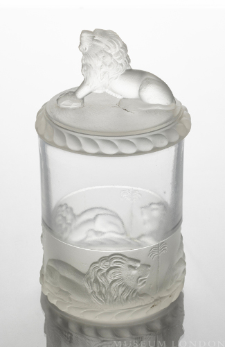 Clear Glass Sugar Bowl (Lion)
