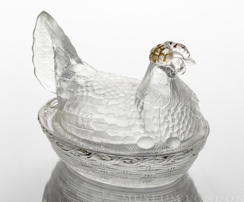 Glass Butter Dish (Hen)