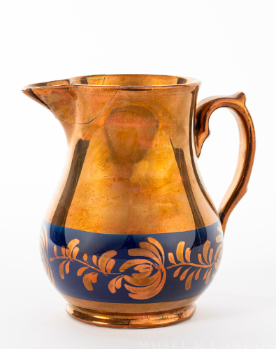 Copper-Glazed Lustreware Pitcher