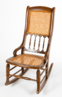 Walnut, Cane-Backed Rocking Chair
