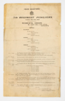7th Regiment Fusiliers: Regimental Orders by Lieut.Col. J.W. Little