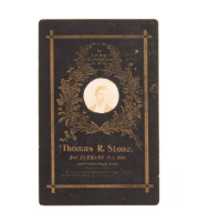 Mourning Card, "In Loving Remembrance of Thomas R. Stone"