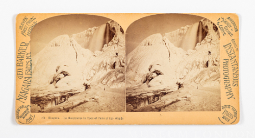 971 Niagara. Ice Mountains in front of Cave of the Winds