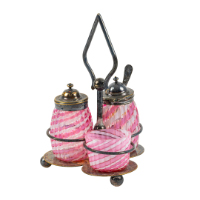 Opalescent Condiment Set, Reid's Crystal Hall