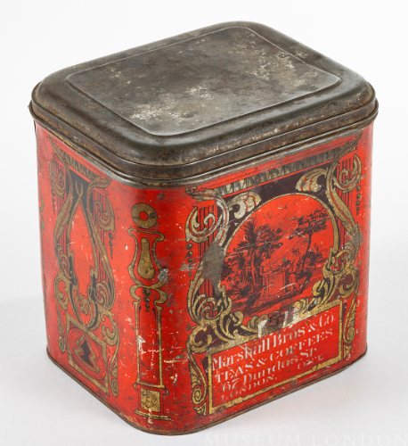 Red Marshall Bros. Company Tea Tin