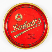 Red Enamel Labatt Beer Tray