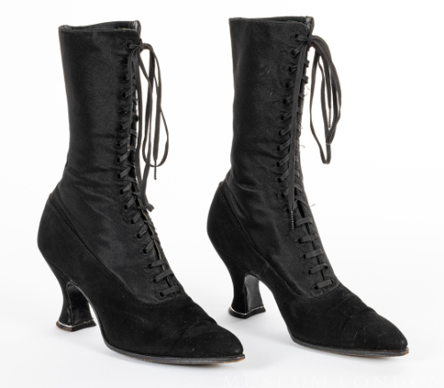 Woman's Black Silk Boots