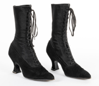 Woman's Black Silk Boots