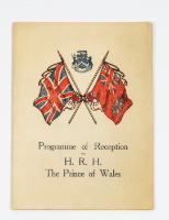 Programme of Reception to HRH the Prince of Wales