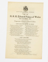 HRH Edward Prince of Wales Programme of Songs by School children