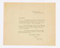 Letter from S Baker re: Prince of Wales Reception