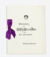 Menu for HRH Prince of Wales Banquet