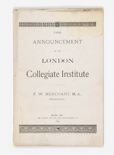 "The Announcement of the London Collegiate Institute"