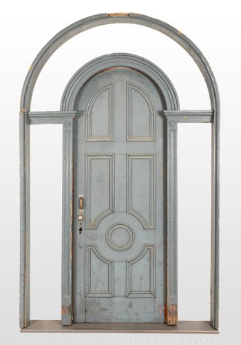 Painted Grey Door and Doorframe- 199 Simcoe Street