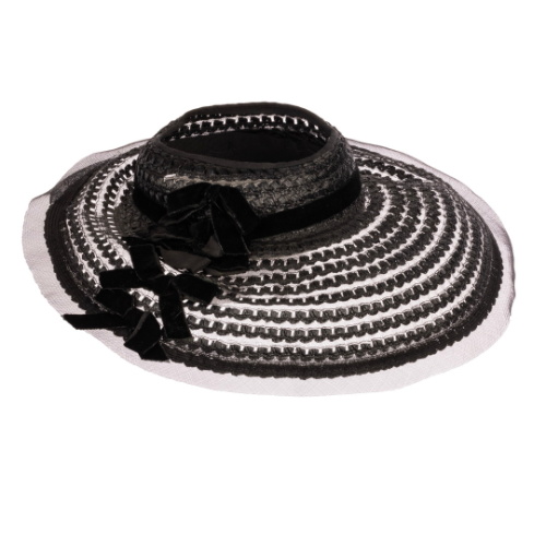 Black and White Straw Hat