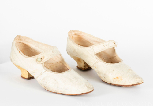 Shoes with Button Strap