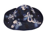 Navy Flowered Felt Hat
