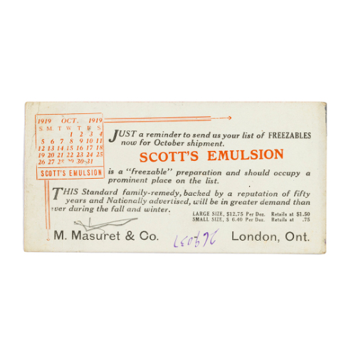 Scott's Emulsion/ M. Masuret & Co. Advertising Blotter