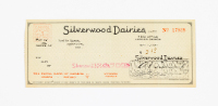 Silverwood Dairies Cheque
