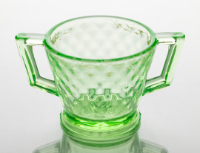 Green Glass Sugar Bowl