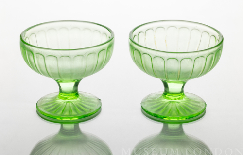 Green Glass Serving Set