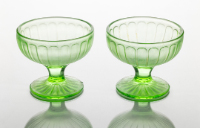 Green Glass Serving Set