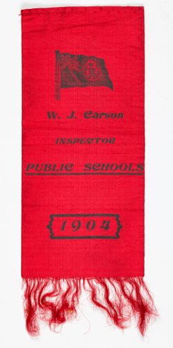"W.J. Carson, Inspector, Public Schools" Ribbon