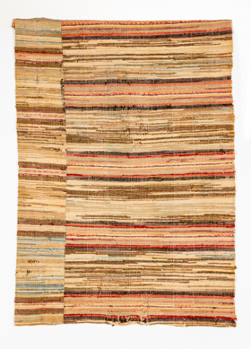 Multi-Coloured, Stitched Rag Rug