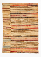 Multi-Coloured, Stitched Rag Rug
