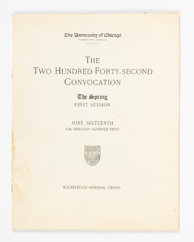 The University of Chicago, Convocation Program