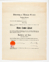 Mary Louise Wyatt's Bachelor of Arts Diploma, UWO, 1929