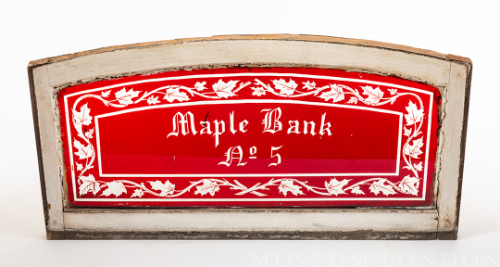 "Maple Bank No. 5" Stained Glass Transom Window