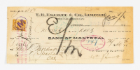 T.B. Escott & Co. Limited Bank Draft