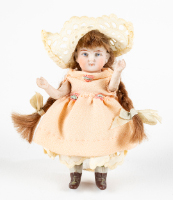 Doll with Brown Braids and Bisque Head