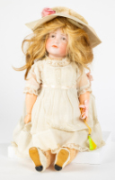 "Betty" Doll with Porcelain Head and Sunhat