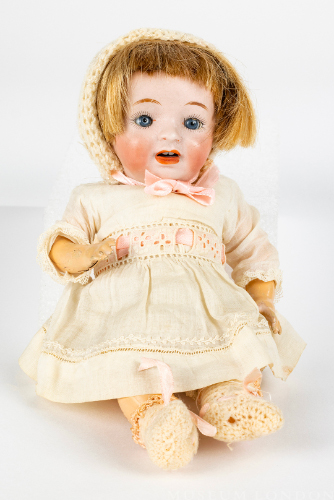 Baby Doll with Knitted Bonnet