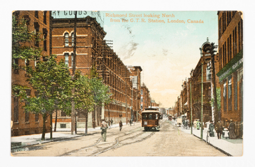 "Richmond Street looking North from the G.T.R. Station, London, Canada"