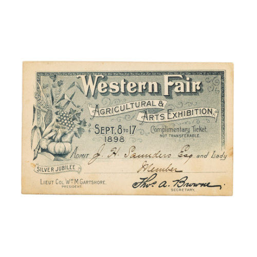 Western Fair Complimentary Ticket