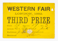 "Western Fair - London, 1882 - Third Prize"