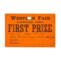 "Western Fair, London 1884 - First Prize"
