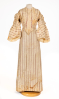 White and Brown Striped Dress