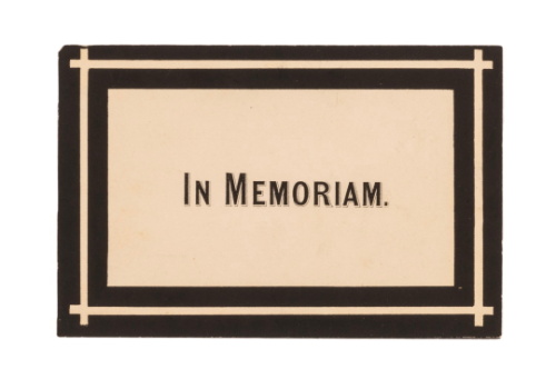 Mourning Card, "In Memoriam" (Mary Wilson)