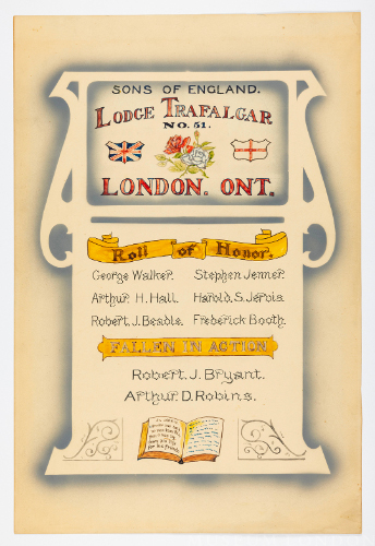 First World War Honor Roll Certificate
