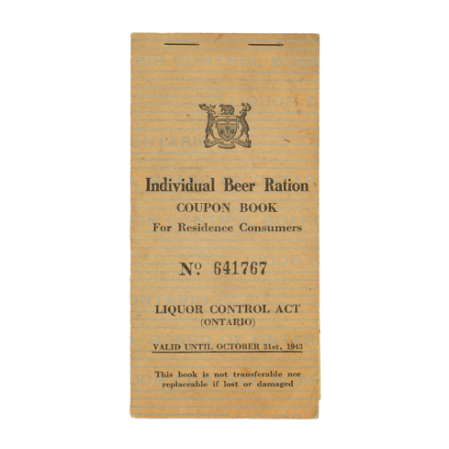 Individual Beer Ration Coupon Book No. 641767