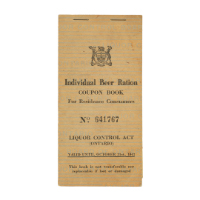 Individual Beer Ration Coupon Book No. 641767