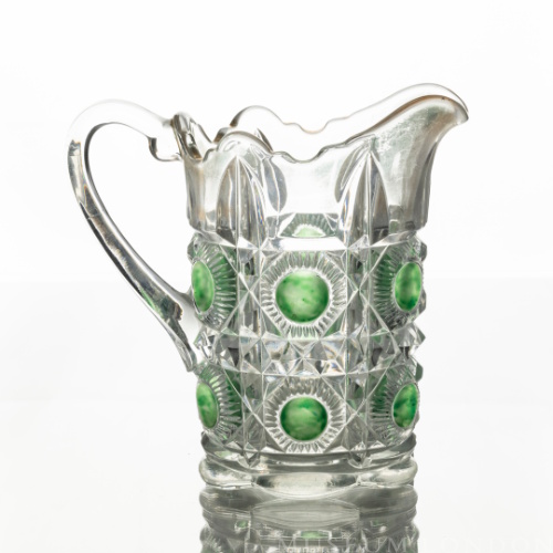 Glass Water Pitcher (Bullseye and Daisy)