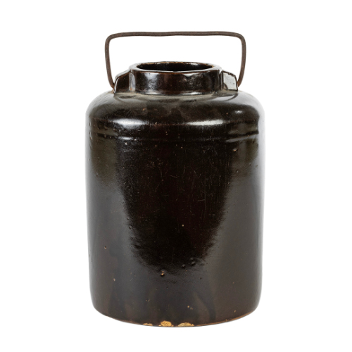 Dark Brown Stoneware Preserving Jar